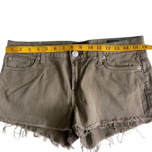 Hudson Jeans Women's Olive Army Green Frayed Denim Shorts Size 27 - Picture 5 of 7
